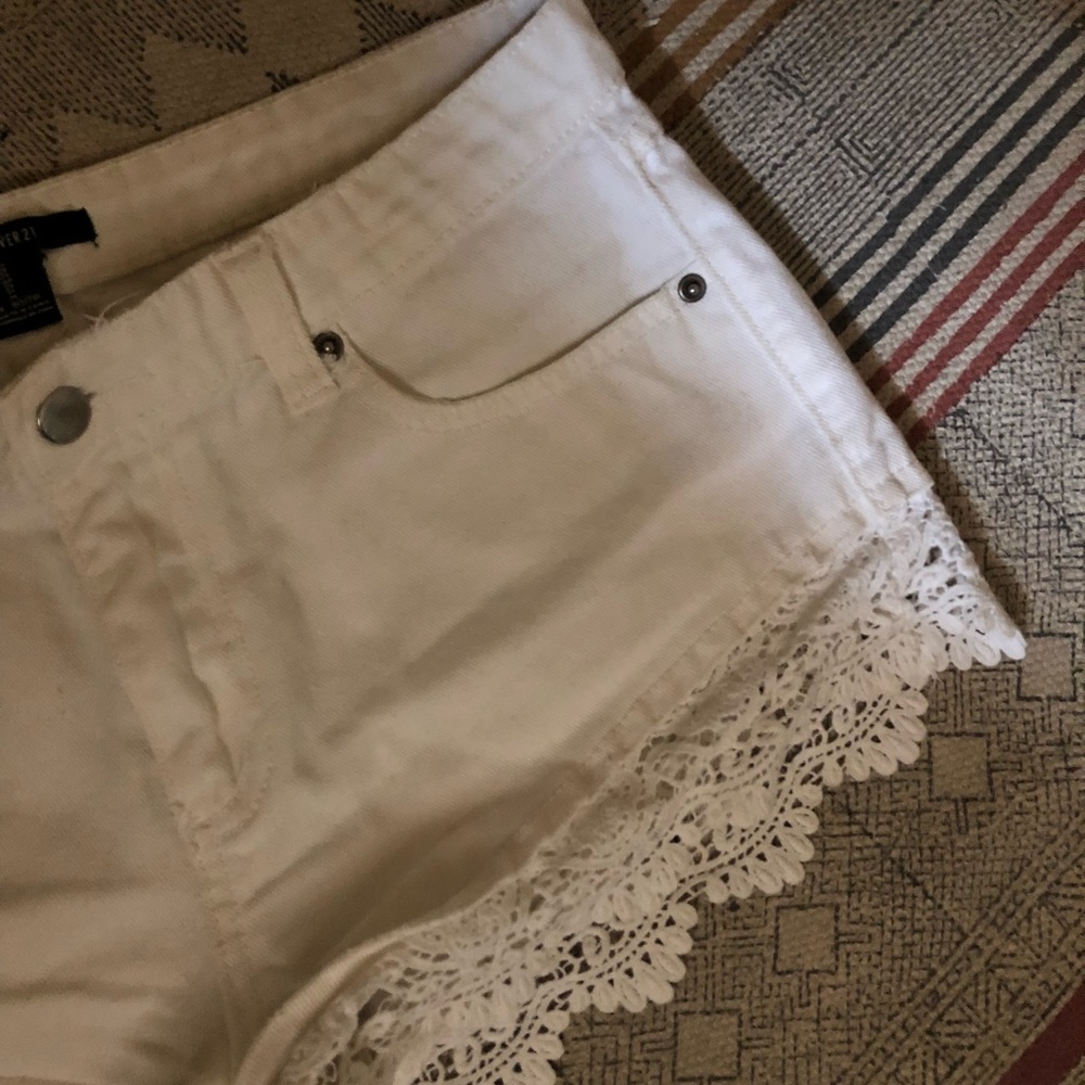 Forever 21 white lace shorts.
